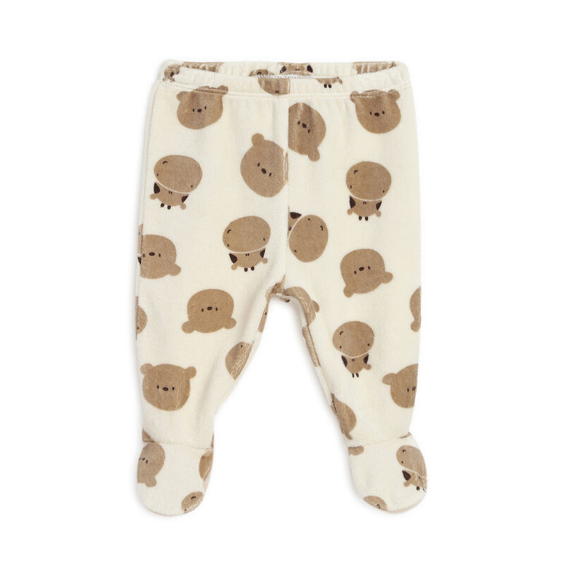 Infants Medium Natural Printed Smock with Legging image number null
